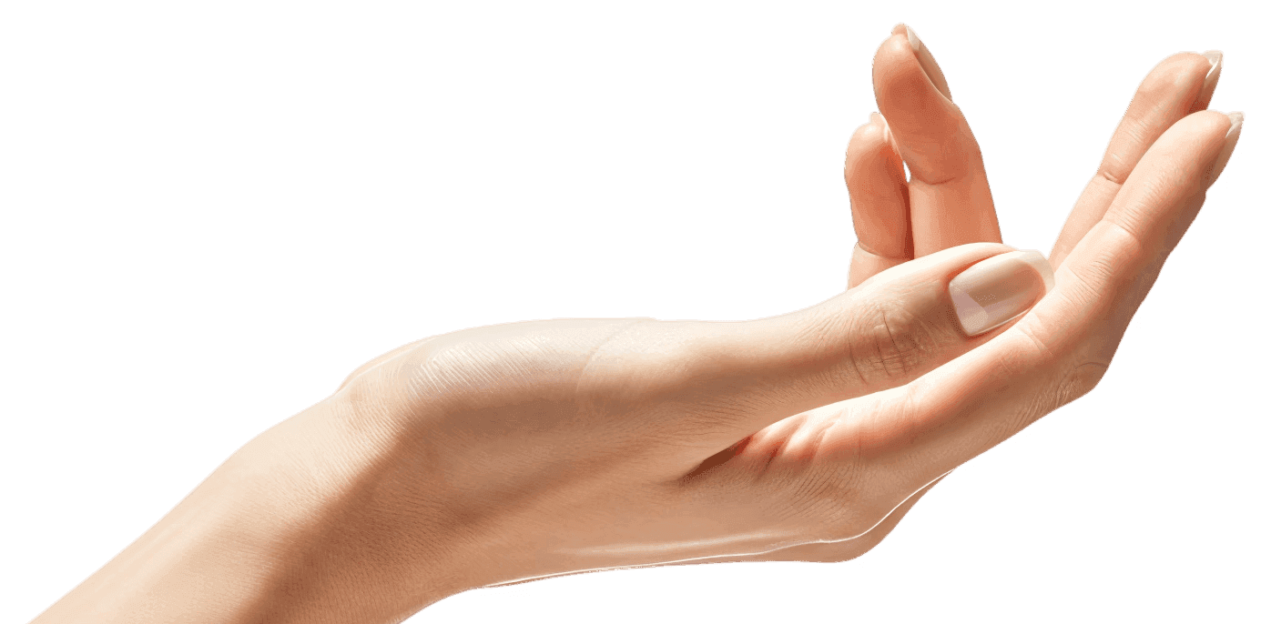 Hand holding cream